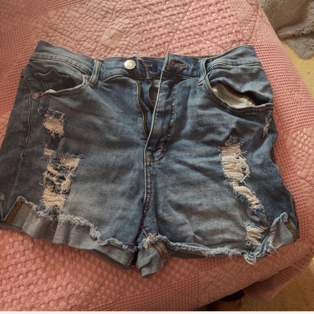 Aeropostale Blue Distressed Jean Shorts